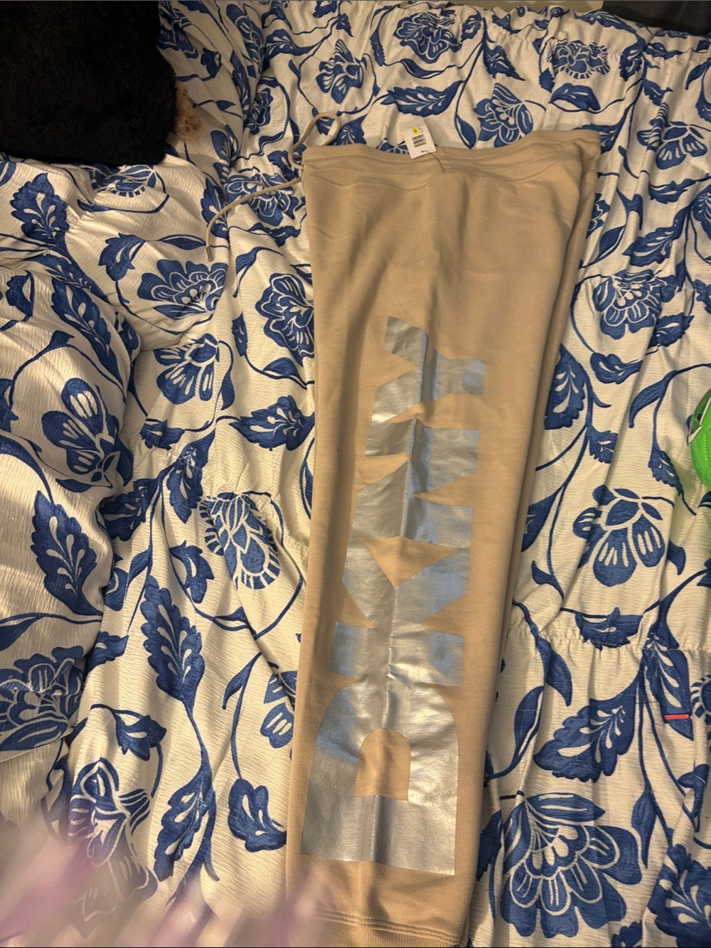 Dkny Tan Sweatpants with Silver Logo